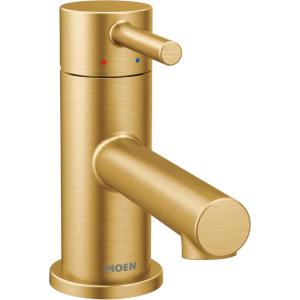 Moen Align Brushed Gold One-Handle Single Hole Low Profile Modern Bathroom Faucet with Drain Assembly, 6191BG(Brushed Gold)