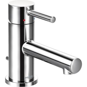 Moen Align Brushed Gold One-Handle Single Hole Low Profile Modern Bathroom Faucet with Drain Assembly, 6191BG(Chrome)