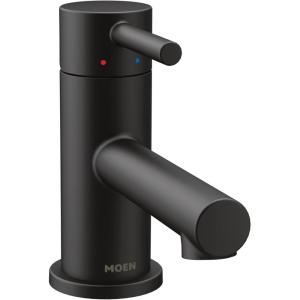 Moen Align Brushed Gold One-Handle Single Hole Low Profile Modern Bathroom Faucet with Drain Assembly, 6191BG(Matte Black)