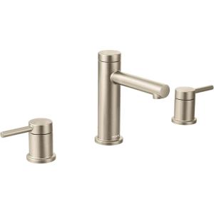 Moen Align Brushed Gold Two-Handle Three-Hole Modern Widespread Bathroom Faucet Trim Kit, Valve Required, T6193BG(Brushed Nickel)