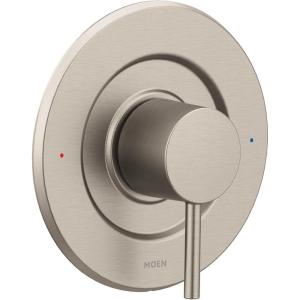 Moen Align Matte Black Pressure Balancing Modern Trim Kit, Featuring Bathroom Shower Lever Handle for Temperature Adjustment, (Posi-Temp Valve Required), T2191BL(Brushed Nickel)