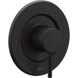 Moen Align Matte Black Pressure Balancing Modern Trim Kit, Featuring Bathroom Shower Lever Handle for Temperature Adjustment, (Posi-Temp Valve Required), T2191BL(Matte Black)