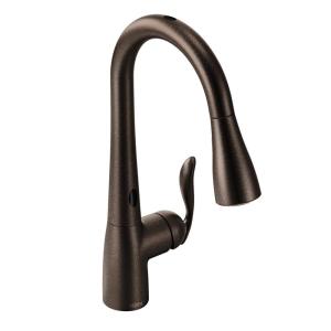 Moen Arbor Oil Rubbed Bronze Motionsense Two-Sensor Touchless One-Handle Pulldown Kitchen Faucet, Single Hole Kitchen Sink Faucet Featuring Power Boost for a Faster Clean, 7594EORB