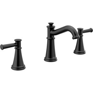 Moen Belfield Matte Black Two-Handle Widespread Bathroom Faucet Trim Kit, Valve Required, T6405BL