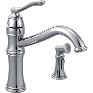 Moen Belfield Oil Rubbed Bronze Traditional One Handle High Arc Kitchen Faucet with Side Spray and Optional Deckplate Included, 7245ORB(Chrome)