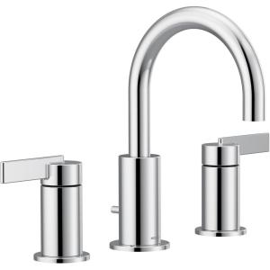 Moen Brushed Gold Cia Widespread 2-Handle High-Arc Bathroom Faucet for 3-Hole Bath Sink, Valve Required, T6222BG(Chrome)