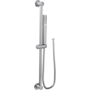 Moen Brushed Gold Modern Eco-Performance Handshower, Handheld Shower with 30-Inch Slide Bar and 69-Inch Metal Hose, 3887EPBG(Chrome)