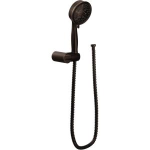 Moen Brushed Nickel Four Function Eco-Performance Handheld Shower with Wall Bracket and 69-Inch Hose, 3636EPBN(Oil Rubbed Bronze)