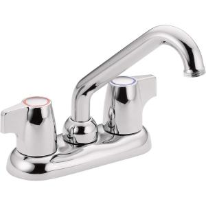 Moen Chrome Chateau Two-Handle 4-Inch Centerset Utility or Laundry Sink Faucet with Threaded Spout, 74998(74998)