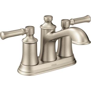 Moen Dartmoor Matte Black Traditional Two Handle Centerset Bathroom Sink Faucet, 6802BL(Brushed Nickel)