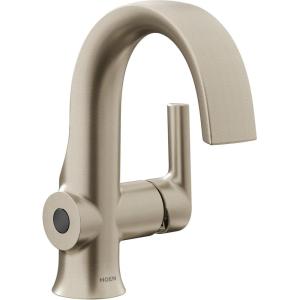 Moen Doux Matte Black Motionsense Wave Touchless Single Handle Bathroom Sink Faucet, S6910EWBL(Brushed Nickel)