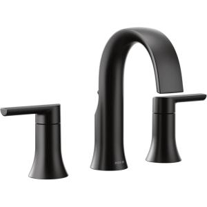 Moen Doux Matte Black Two-Handle 8-Inch Widespread Lever Handle Bathroom Faucet Trim Kit, Valve Required, TS6925BL((Pack of 1))