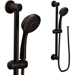 Moen Eco Performance Single Function Handheld Showerhead, 24 Inch Slide Bar, Brushed Gold Finish, 3868EPBG(Oil Rubbed Bronze)
