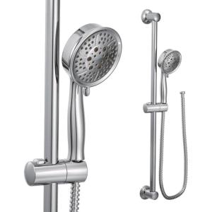 Moen Eco-Performance Chrome Four-Function Removable Handheld Showerhead with 69-Inch-Long Hose and Wall-Mounted Slide Bar, 3667EP(Chrome)