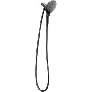 Moen Engage Magnetix Six-Function 5.5-Inch Handheld Showerhead with Magnetic Docking System, Brushed Gold, 3662EPBG(Matte Black)
