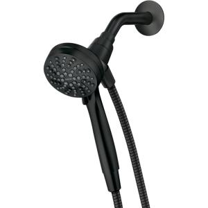 Moen Engage Magnetix Spot Resist Brushed Nickel 3.5-Inch Six-Function Detachable Handheld Showerhead with Magnetic Docking System, 26100SRN(Matte Black)