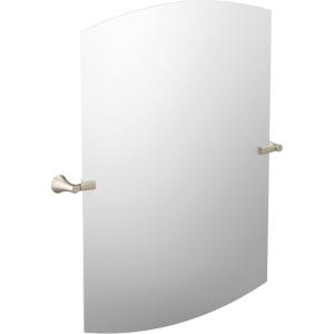 Moen Flara Chrome Modern Square 28″ W x 37.75″ H, Tilting Wall Mount Bathroom Mirror, YB0392CH(Brushed Nickel)