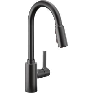 Moen Genta LX Motionsense Wave Sensor Touchless Matte Black One-Handle High Arc Pulldown Modern Kitchen Faucet Featuring Power Clean, 7882EWBL(Matte Black)