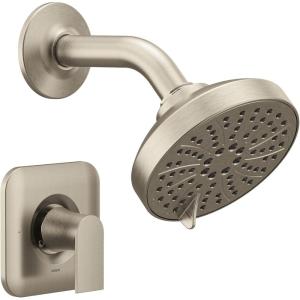 Moen Genta LX Pressure Balancing Eco-Performance Modern Shower Trim with Showerhead and Lever Handle, Posi-Temp Valve Required, Chrome, T2472EP(Brushed Nickel)