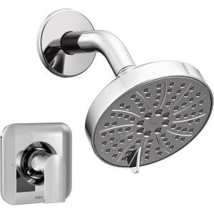 Moen Genta LX Pressure Balancing Eco-Performance Modern Shower Trim with Showerhead and Lever Handle, Posi-Temp Valve Required, Chrome, T2472EP(Chrome)