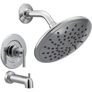 Moen Gibson Chrome Posi-Temp Pressure Balancing Modern Tub and Shower Trim with 8-Inch Rainshower Valve Required, T3003EP(Chrome)