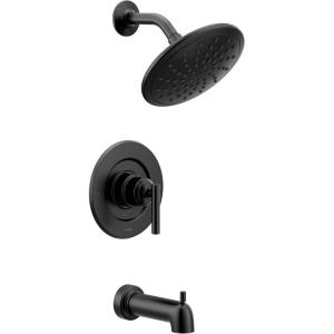 Moen Gibson Chrome Posi-Temp Pressure Balancing Modern Tub and Shower Trim with 8-Inch Rainshower Valve Required, T3003EP(Matte Black)