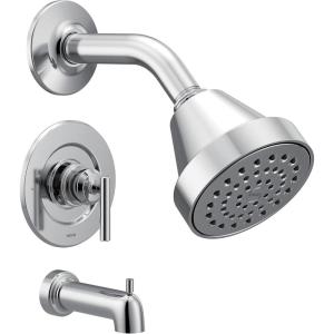 Moen Gibson Matte Black Pressure Balancing Eco-Performance Showerhead, Shower Handle, and Tub Spout, Posi-Temp Valve Required, T2903EPBL(Chrome)
