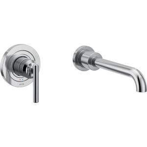 Moen Gibson Single Handle Wall Mount Tub Filler High Flow Tub Faucet with 10″ Spout Reach, Chrome, WT961(Chrome)