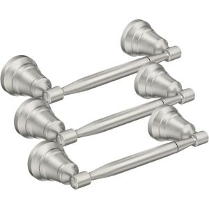 Moen Halle Brushed Nickel Moen MY0318BN Halle 18-inch Single Towel Bar, MY0318BN(TP Holder (Pack of 3))