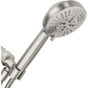 Moen Hydro Energetix High Pressure Shower Head with Handheld Sprayer, 8 Handheld Shower Head Spray Settings, Spot Resist Brushed Nickel Finish, 200H0SRN(Spot Resist Brushed Nickel)