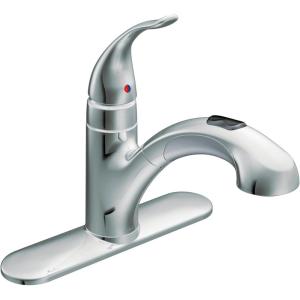 Moen Integra Chrome One-Handle Pullout Kitchen or Laundry Faucet Featuring Power Clean, 67315C(Chrome)