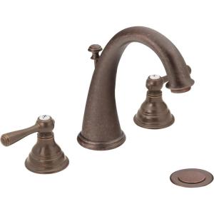 Moen Kingsley Oil Rubbed Bronze Two-Handle Widespread High-Arc Bathroom Faucet, Valve Required, T6125ORB