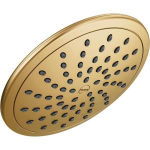 Moen Matte Black 8-Inch Wide Fixed Rainshower, Rain Showerhead for Tub and Shower, 6345BL(Brushed Gold)