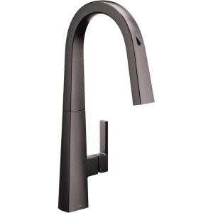 Moen Nio Black Stainless Smart Faucet Touchless Pull-Down Sprayer Kitchen Faucet with Voice and Motion Control, S75005EV2BLS
