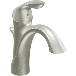 Moen Oil-Rubbed Bronze Single Hole Bathroom Sink Faucet Trim Kit with Deck Plate and Water Drain, Ideal for Bath Vanity Sinks, 6400ORB(Brushed Nickel)