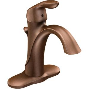 Moen Oil-Rubbed Bronze Single Hole Bathroom Sink Faucet Trim Kit with Deck Plate and Water Drain, Ideal for Bath Vanity Sinks, 6400ORB(Oil Rubbed Bronze)