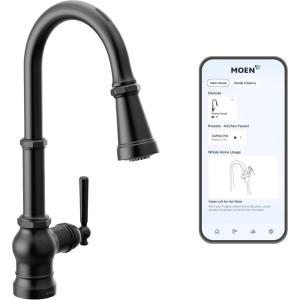 Moen Paterson Matte Black Water Filtration One-Handle High Arc Pulldown Kitchen Faucet, Water Filter for Sink Faucet Sold Separately, FS72003BL(Matte Black)