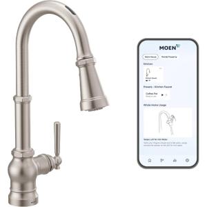 Moen Paterson Matte Black Water Filtration One-Handle High Arc Pulldown Kitchen Faucet, Water Filter for Sink Faucet Sold Separately, FS72003BL(Spot Resist Stainless)
