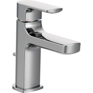 Moen Rizon Matte Black One-Handle Modern Bathroom Faucet with Drain Assembly, 6900BL(Chrome)