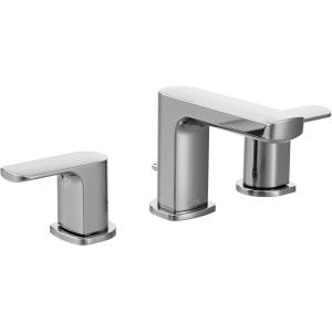 Moen Rizon Matte Black Two-Handle Widespread Bathroom Faucet, Valve Required, T6920BL(Chrome)