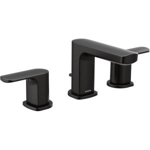 Moen Rizon Matte Black Two-Handle Widespread Bathroom Faucet, Valve Required, T6920BL(Matte Black)