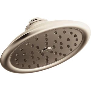 Moen S6310WR ExactTemp 7″ Single Function Rainshower Showerhead with Immersion Technology at 2.5 GPM Flow Rate, Wrought Iron(Polished Nickel)