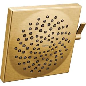 Moen S6345BG Velocity Two-Function Square Shower Head Featuring Immersion Rainshower Technology, 8.5-Inch, Brushed Gold(Brushed Gold)