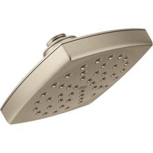 Moen S6365BL Voss 6″ Single-Function Rainshower Showerhead with Immersion Technology, Matte Black(Brushed Nickel)
