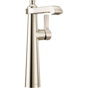 Moen S6982BN Flara One-Handle Single Hole Vessel Sink Bathroom Faucet, Brushed Nickel(Polished Nickel)