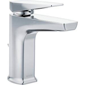 Moen S8000 Via One-Handle Modern Bathroom Faucet, Matte Black and Chrome(Chrome)