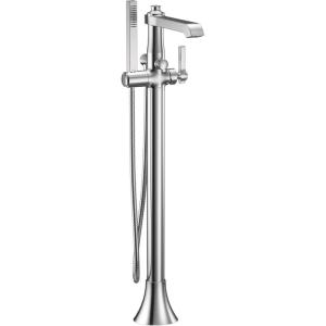 Moen S931 Flara One-Handle Freestanding Floor Mount Tub Filler with Handshower, Chrome(Chrome)