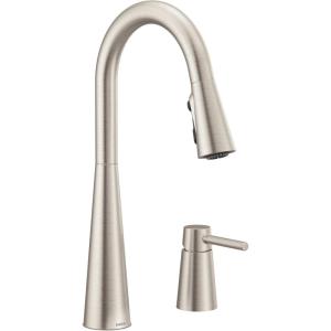 Moen Sleek Spot Resist Stainless One-Handle High Arc Kitchen Faucet with In-Deck Handle for 2-Hole Sink Setups, 7871SRS(Spot Resist Stainless)