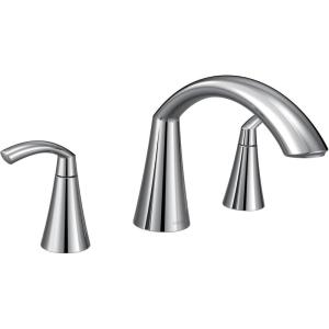 Moen T373 Glyde Chrome Two-Handle high arc Roman tub Faucet(Chrome)