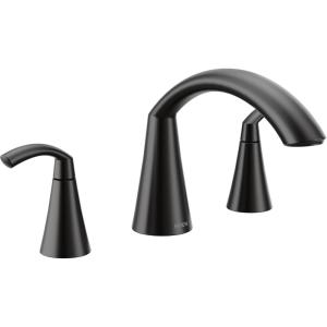 Moen T373 Glyde Chrome Two-Handle high arc Roman tub Faucet(Matte Black)